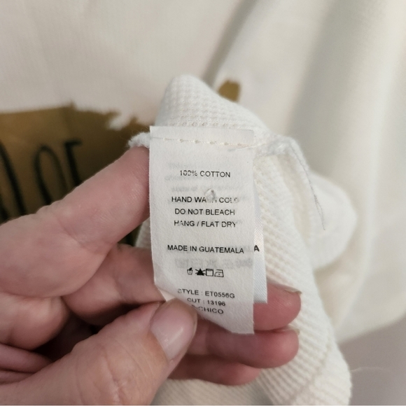 Vintage Canvas small Land of the Free waffle knit short sleeve crop top - Picture 7 of 7